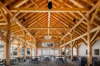 timber-frame dining hall interior